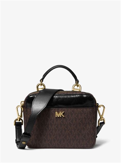 michael kors mott mini logo and leather crossbody